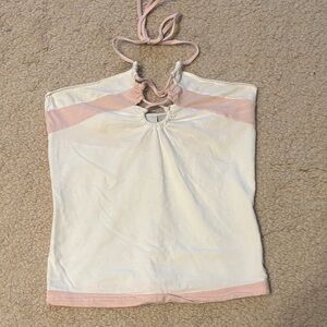 Armani Exchange White and Pink Top